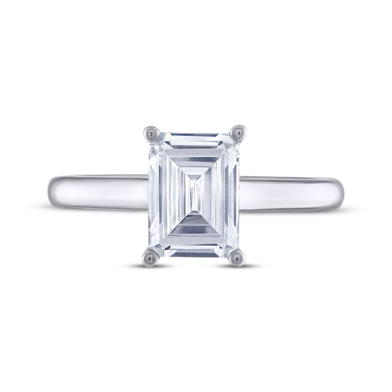 Main Image 3 of THE LEO Legacy Lab-Grown Diamond Emerald-Cut Solitaire Engagement Ring 2 ct tw 14K White Gold