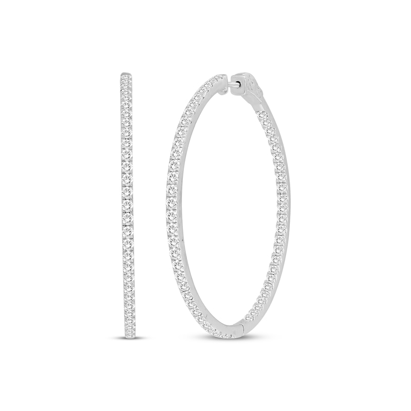 Diamond Inside-Out Hoop Earrings 3 ct tw 10K White Gold 45.14mm