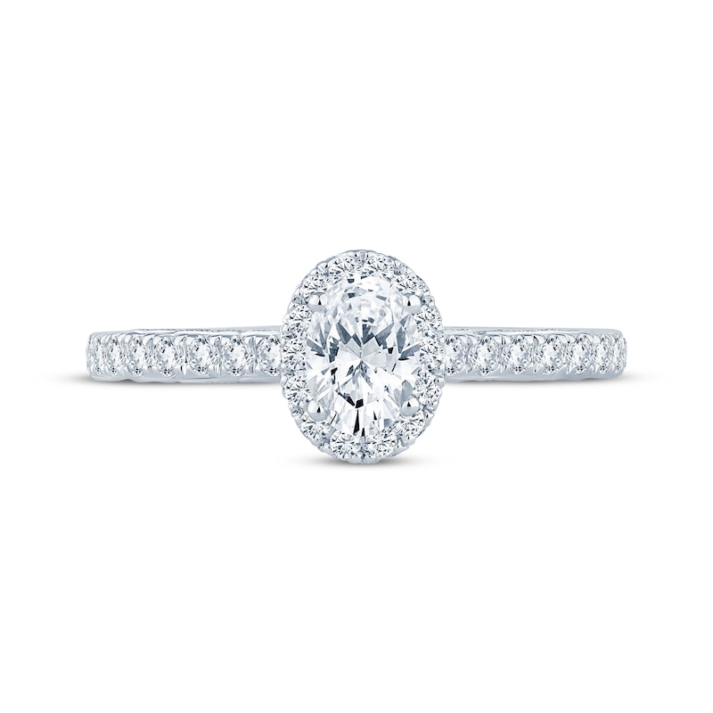 Main Image 4 of Monique Lhuillier Bliss Oval-Cut Diamond Engagement Ring 1 ct tw 18K White Gold