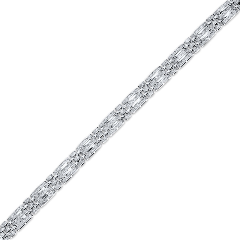 Men's Diamond Multi-Row Link Bracelet 3 ct tw Sterling Silver 8.5"