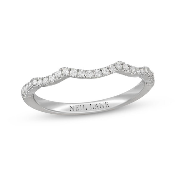 Neil Lane Diamond Contoured Wedding Band 1/6 ct tw 14K White Gold