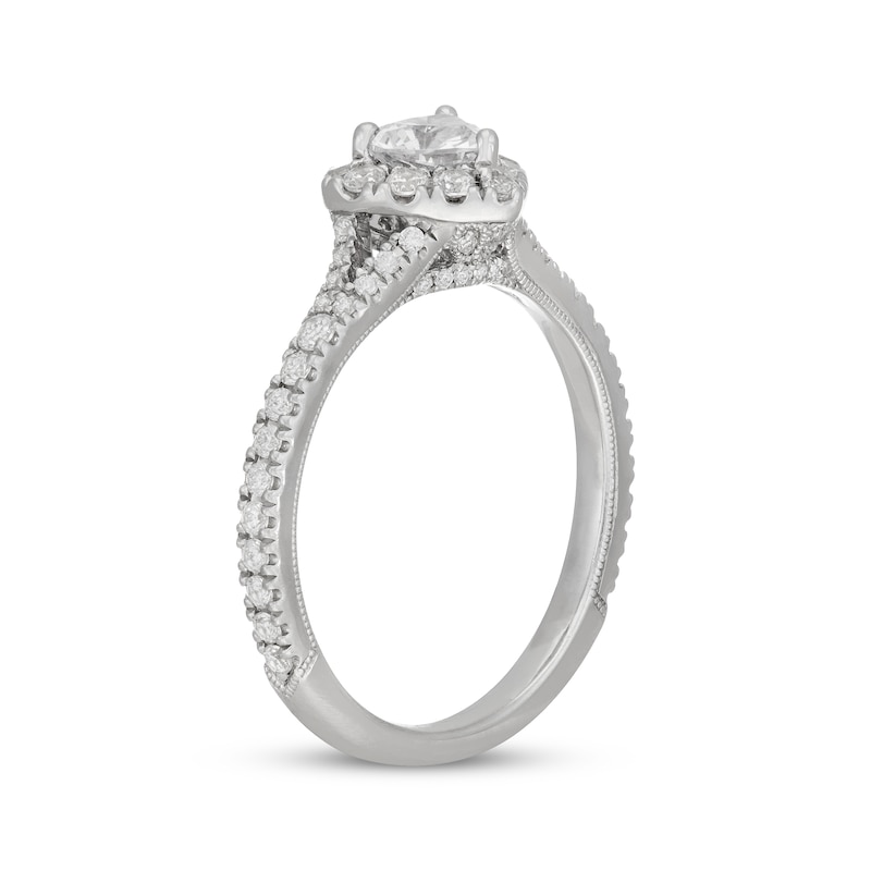 Neil Lane Heart-Shaped Diamond Frame Engagement Ring 7/8 ct tw 14K White Gold