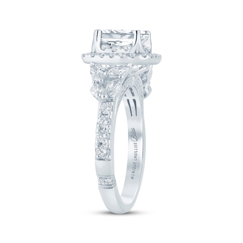 Monique Lhuillier Bliss Princess-Cut Lab-Created Diamond Engagement Ring 1-3/4 ct tw 18K White Gold