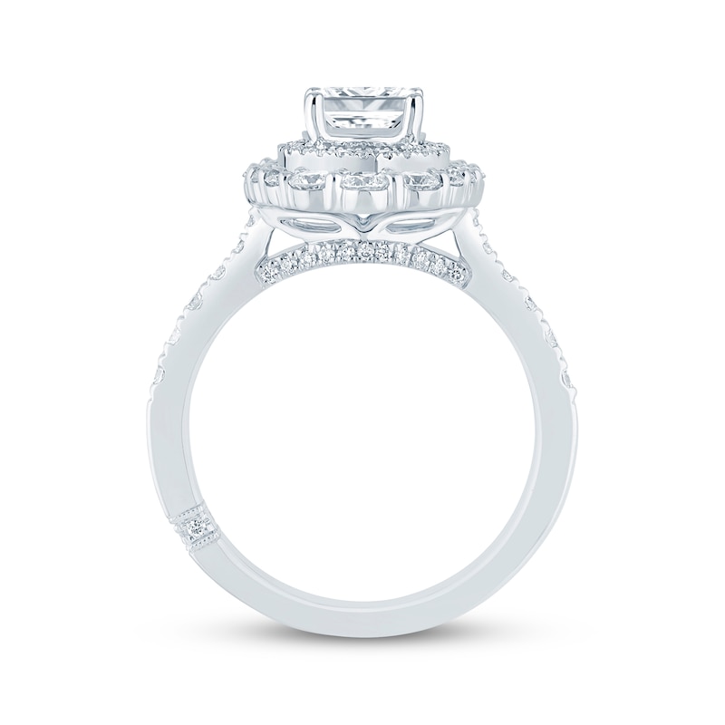 Monique Lhuillier Bliss Princess-Cut Lab-Created Diamond Engagement Ring 1-3/4 ct tw 18K White Gold