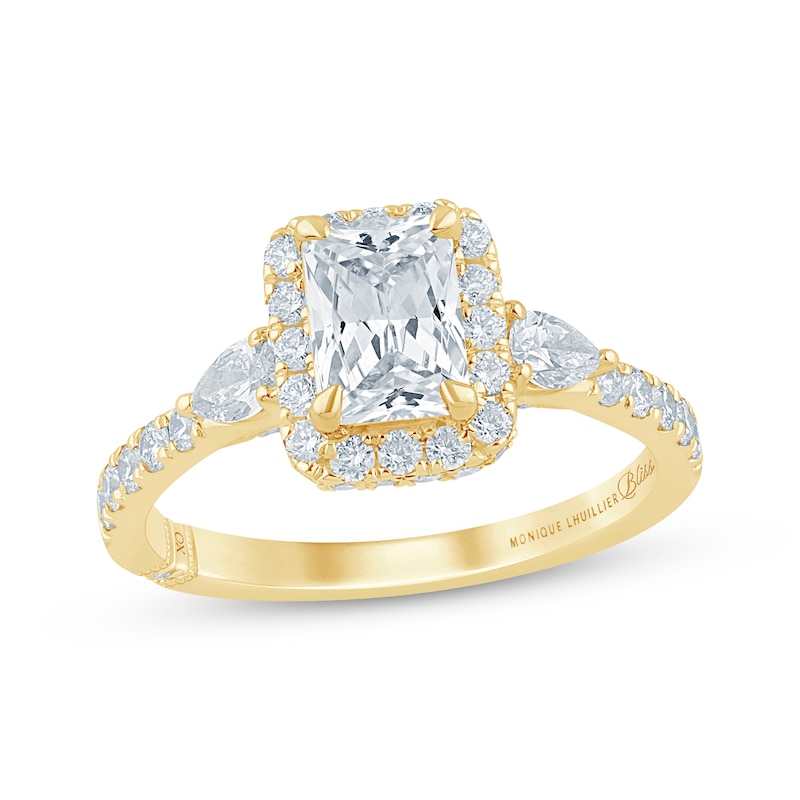 Monique Lhuillier Bliss Emerald-Cut Lab-Created Diamond Engagement Ring 1-7/8 ct tw 18K Yellow Gold