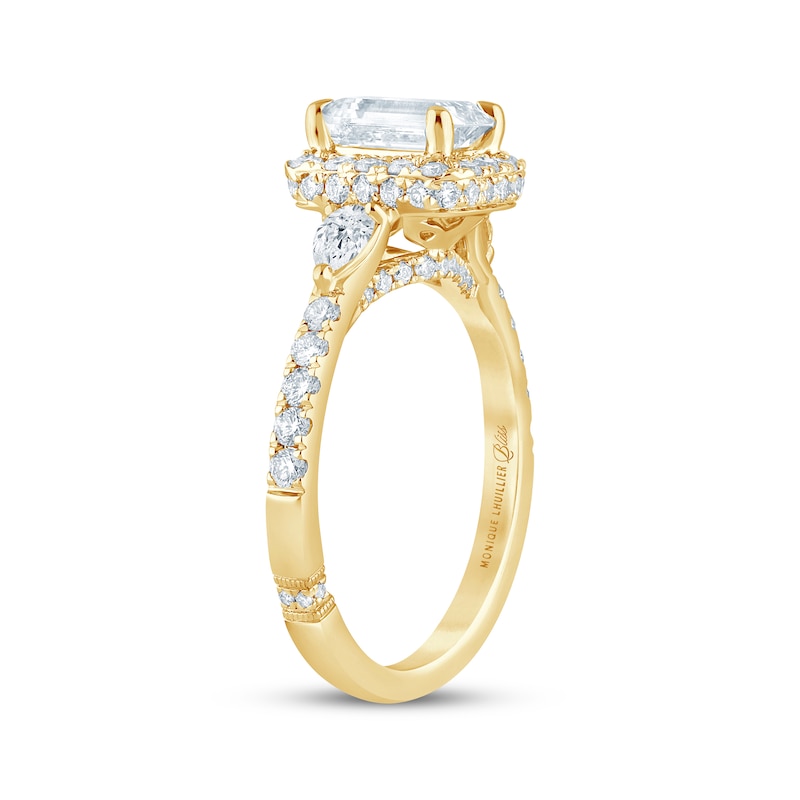 Monique Lhuillier Bliss Emerald-Cut Lab-Created Diamond Engagement Ring 1-7/8 ct tw 18K Yellow Gold