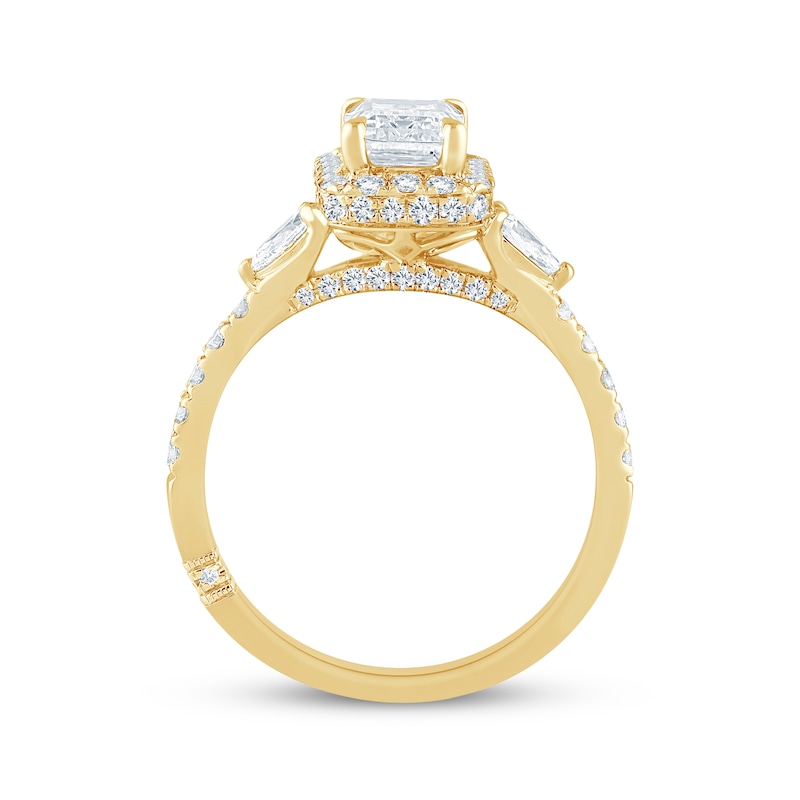 Monique Lhuillier Bliss Emerald-Cut Lab-Created Diamond Engagement Ring 1-7/8 ct tw 18K Yellow Gold