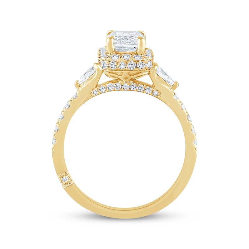 Main Image 3 of Monique Lhuillier Bliss Emerald-Cut Lab-Grown Diamond Engagement Ring 1-7/8 ct tw 18K Yellow Gold