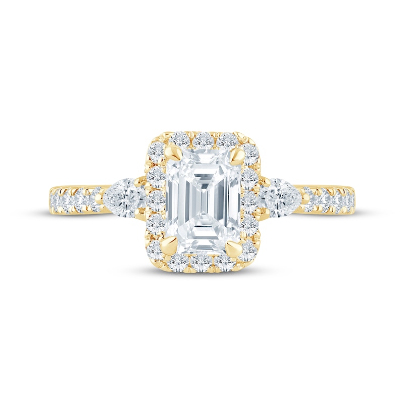 Monique Lhuillier Bliss Emerald-Cut Lab-Created Diamond Engagement Ring 1-7/8 ct tw 18K Yellow Gold