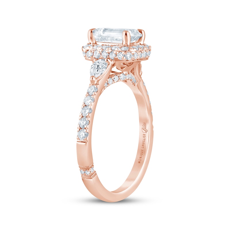 Monique Lhuillier Bliss Emerald-Cut Lab-Created Diamond Engagement Ring 1-7/8 ct tw 18K Rose Gold