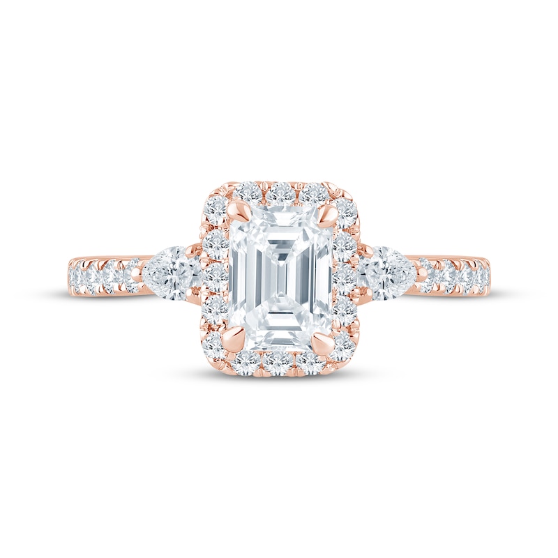 Monique Lhuillier Bliss Emerald-Cut Lab-Created Diamond Engagement Ring 1-7/8 ct tw 18K Rose Gold