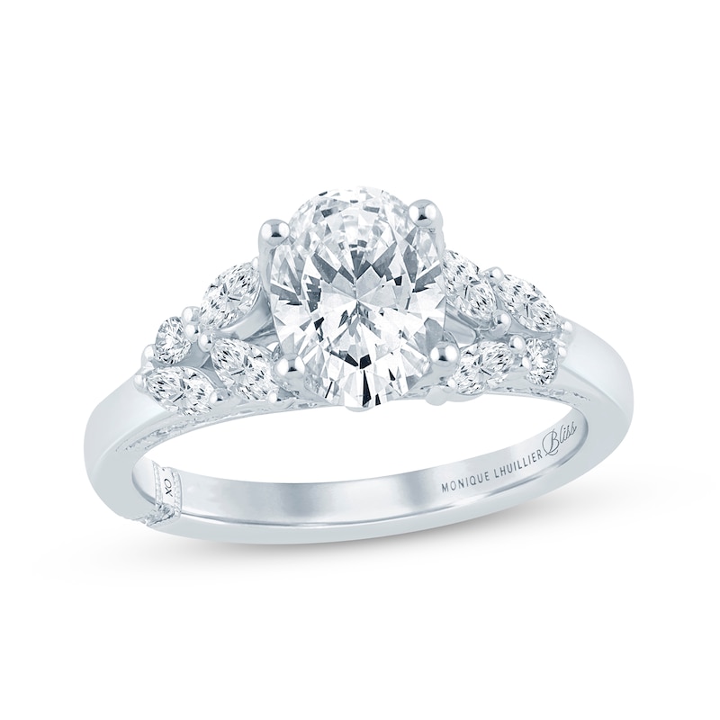 Monique Lhuillier Bliss Oval-Cut Lab-Created Diamond Engagement Ring 2 ct tw 18K White Gold