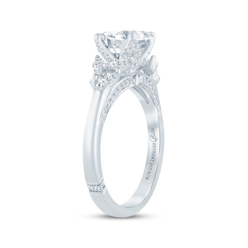 Main Image 2 of Monique Lhuillier Bliss Oval-Cut Lab-Grown Diamond Engagement Ring 2 ct tw 18K White Gold