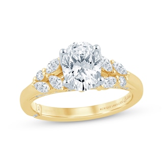 Monique Lhuillier Bliss Oval-Cut Lab-Grown Diamond Engagement Ring 2 ct tw 18K Two-Tone Gold