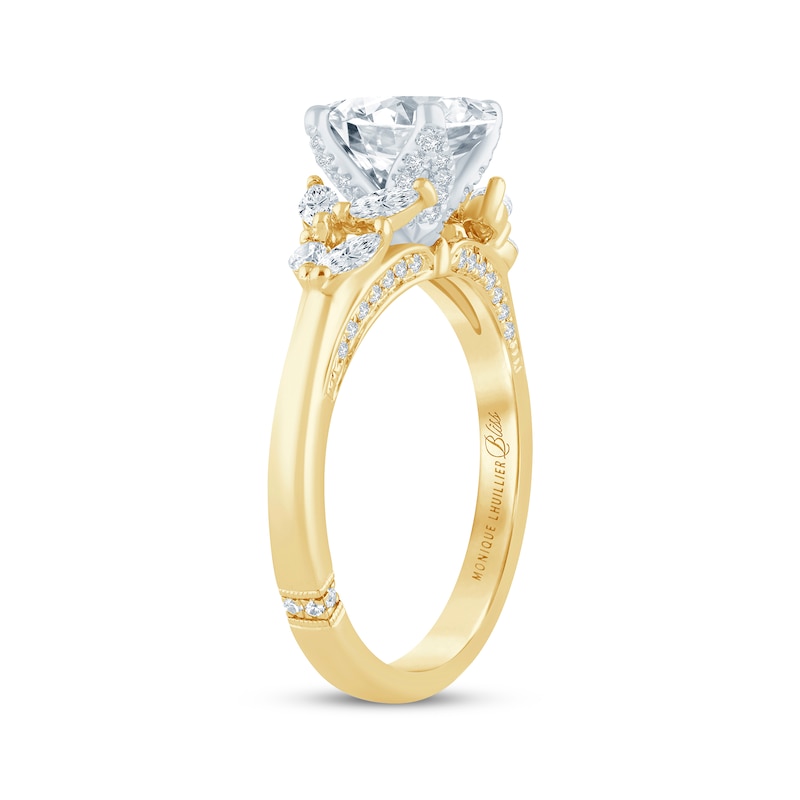 Main Image 2 of Monique Lhuillier Bliss Oval-Cut Lab-Grown Diamond Engagement Ring 2 ct tw 18K Two-Tone Gold