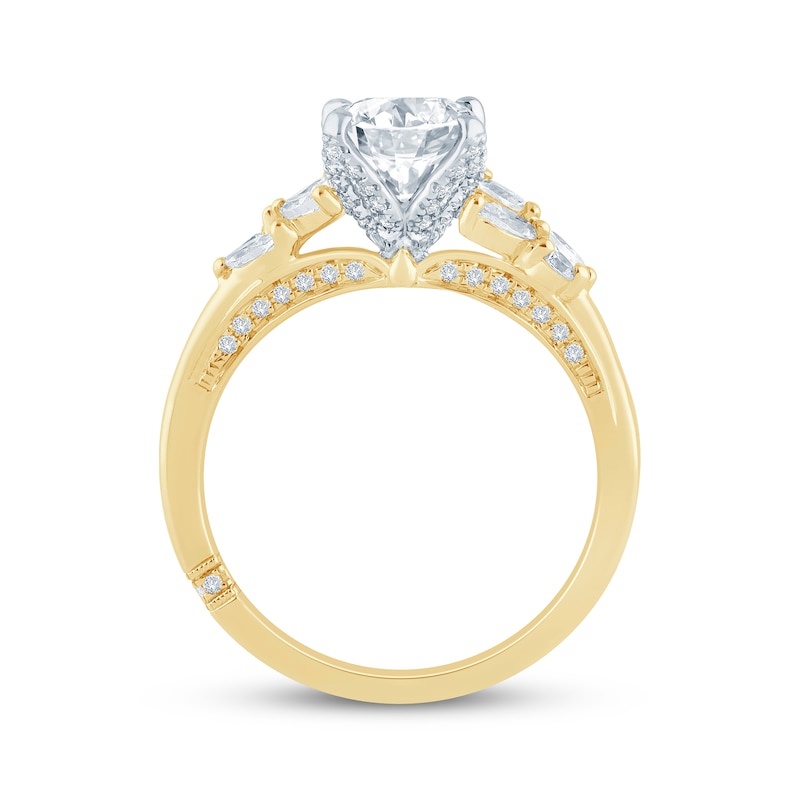 Monique Lhuillier Bliss Oval-Cut Lab-Created Diamond Engagement Ring 2 ct tw 18K Two-Tone Gold