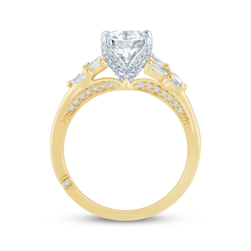 Main Image 3 of Monique Lhuillier Bliss Oval-Cut Lab-Grown Diamond Engagement Ring 2 ct tw 18K Two-Tone Gold