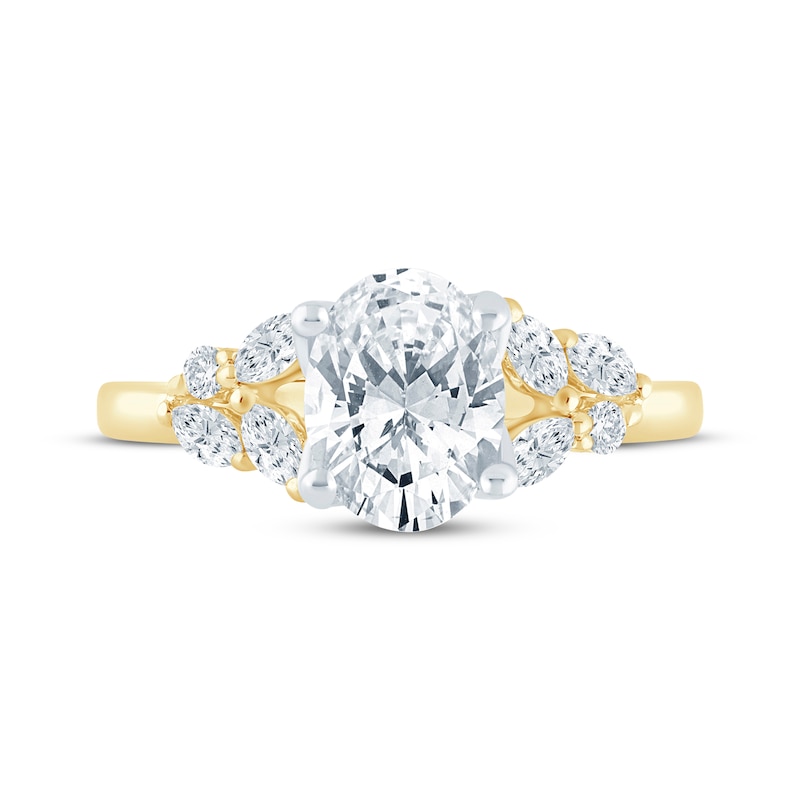 Monique Lhuillier Bliss Oval-Cut Lab-Created Diamond Engagement Ring 2 ct tw 18K Two-Tone Gold