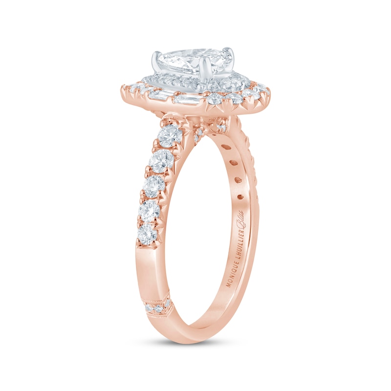 Main Image 2 of Monique Lhuillier Bliss Pear-Shaped Lab-Grown Diamond Engagement Ring 1-1/5 ct tw 18K Two-Tone Gold