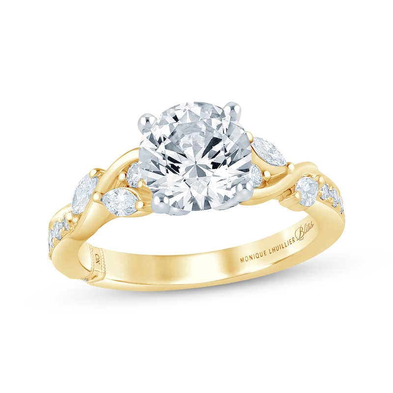Monique Lhuillier Bliss Round-Cut Lab-Created Diamond Engagement Ring 2-5/8 ct tw 18K Two-Tone Gold