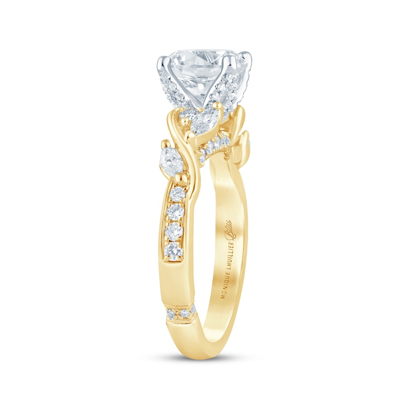 Monique Lhuillier Bliss Round-Cut Lab-Created Diamond Engagement Ring 2-5/8 ct tw 18K Two-Tone Gold