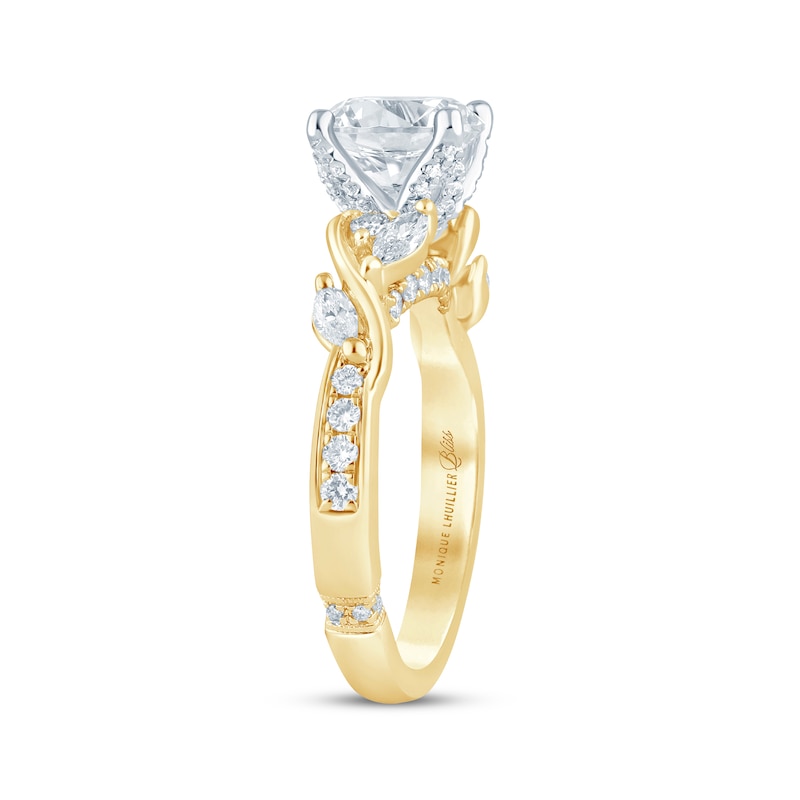 Main Image 2 of Monique Lhuillier Bliss Round-Cut Lab-Grown Diamond Engagement Ring 2-5/8 ct tw 18K Two-Tone Gold