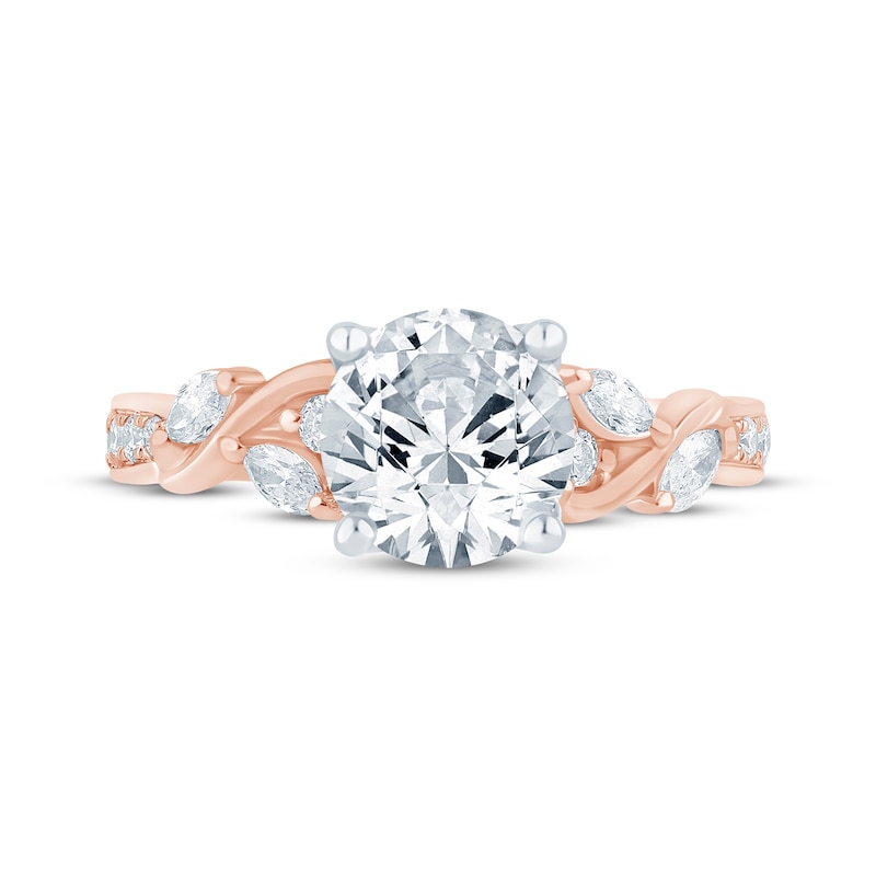 Main Image 4 of Monique Lhuillier Bliss Round-Cut Lab-Grown Diamond Engagement Ring 2-5/8 ct tw 18K Two-Tone Gold