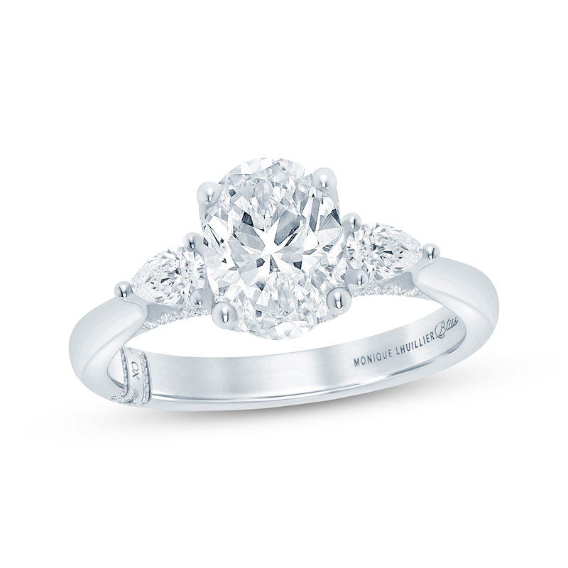 Main Image 1 of Monique Lhuillier Bliss Oval-Cut Lab-Grown Diamond Engagement Ring 2-3/8 ct tw 18K White Gold