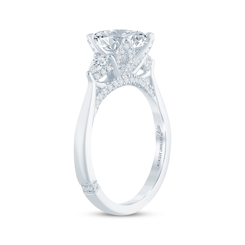 Main Image 2 of Monique Lhuillier Bliss Oval-Cut Lab-Grown Diamond Engagement Ring 2-3/8 ct tw 18K White Gold