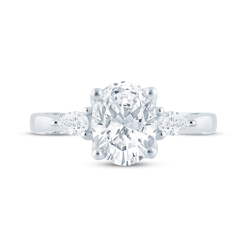 Main Image 4 of Monique Lhuillier Bliss Oval-Cut Lab-Grown Diamond Engagement Ring 2-3/8 ct tw 18K White Gold