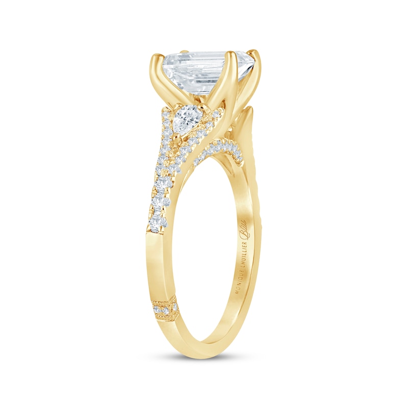 Monique Lhuillier Bliss Emerald-Cut Lab-Created Diamond Engagement Ring 2-1/2 ct tw 18K Yellow Gold