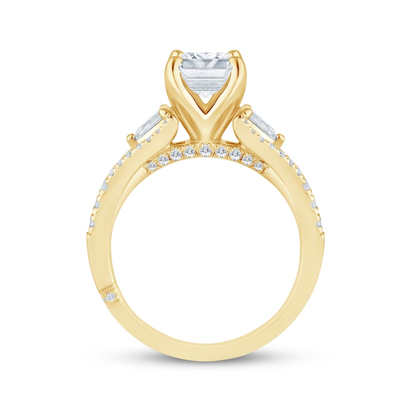 Main Image 3 of Monique Lhuillier Bliss Emerald-Cut Lab-Grown Diamond Engagement Ring 2-1/2 ct tw 18K Yellow Gold