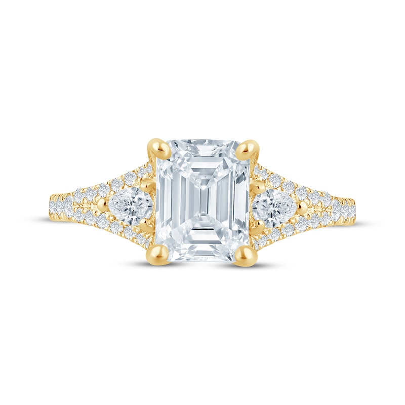 Monique Lhuillier Bliss Emerald-Cut Lab-Created Diamond Engagement Ring 2-1/2 ct tw 18K Yellow Gold