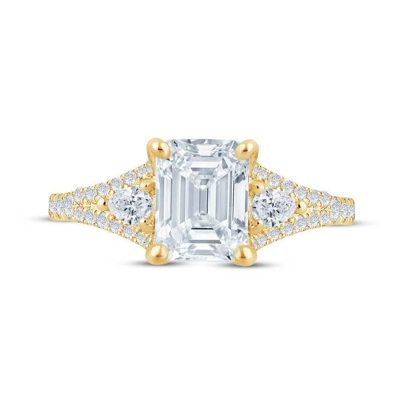 Monique Lhuillier Bliss Emerald-Cut Lab-Created Diamond Engagement Ring 2-1/2 ct tw 18K Yellow Gold