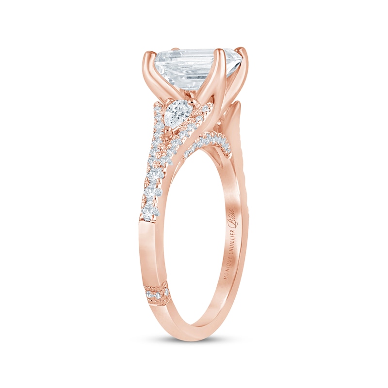 Monique Lhuillier Bliss Emerald-Cut Lab-Created Diamond Engagement Ring 2-1/2 ct tw 18K Rose Gold