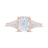 Thumbnail Image 3 of Monique Lhuillier Bliss Emerald-Cut Lab-Created Diamond Engagement Ring 2-1/2 ct tw 18K Rose Gold