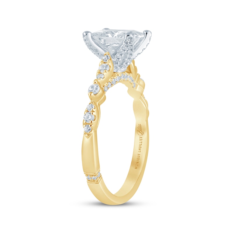 Main Image 2 of Monique Lhuillier Bliss Princess-Cut Lab-Grown Diamond Engagement Ring 1-7/8 ct tw 18K Two-Tone Gold