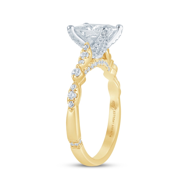 Monique Lhuillier Bliss Princess-Cut Lab-Created Diamond Engagement Ring 1-7/8 ct tw 18K Two-Tone Gold