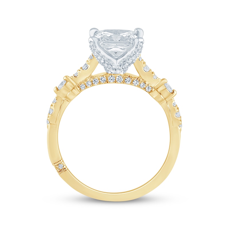 Monique Lhuillier Bliss Princess-Cut Lab-Created Diamond Engagement Ring 1-7/8 ct tw 18K Two-Tone Gold