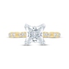 Thumbnail Image 4 of Monique Lhuillier Bliss Princess-Cut Lab-Grown Diamond Engagement Ring 1-7/8 ct tw 18K Two-Tone Gold