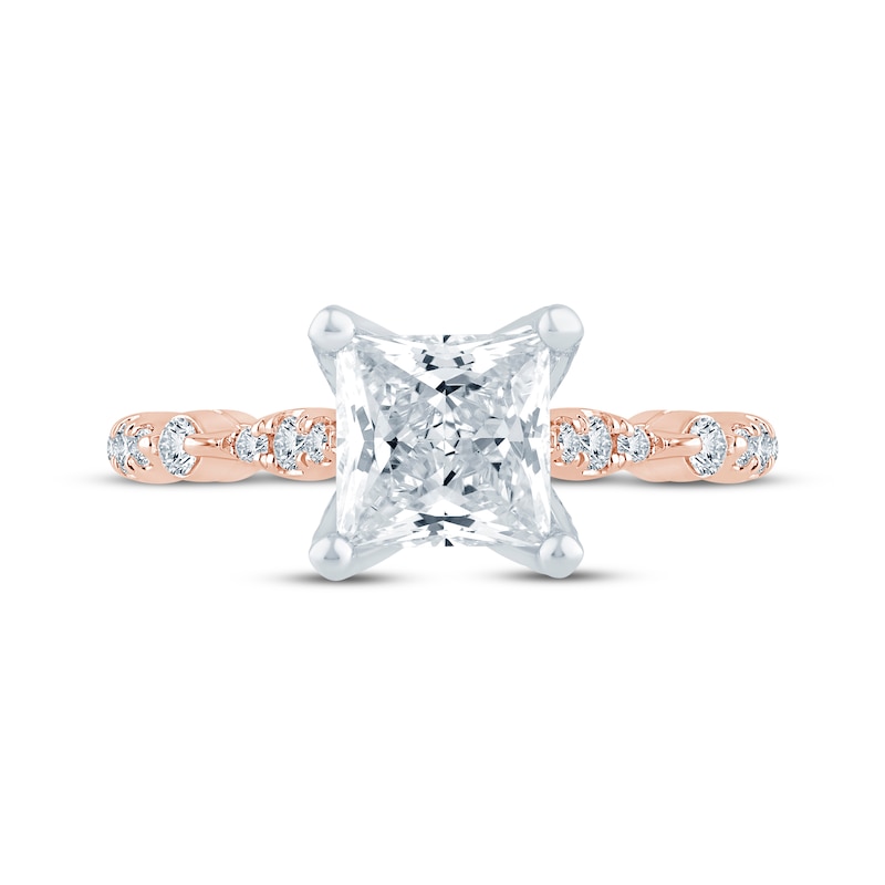 Monique Lhuillier Bliss Princess-Cut Lab-Created Diamond Engagement Ring 1-7/8 ct tw 18K Two-Tone Gold