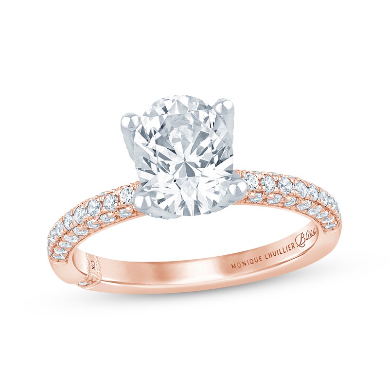 Main Image 1 of Monique Lhuillier Bliss Oval-Cut Lab-Grown Diamond Engagement Ring 2-5/8 ct tw 18K Two-Tone Gold