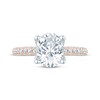 Thumbnail Image 4 of Monique Lhuillier Bliss Oval-Cut Lab-Grown Diamond Engagement Ring 2-5/8 ct tw 18K Two-Tone Gold