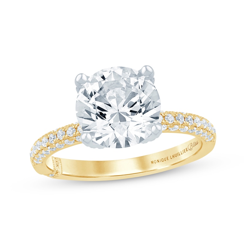 Monique Lhuillier Bliss Round-Cut Lab-Created Diamond Engagement Ring 3-5/8 ct tw 18K Two-Tone Gold