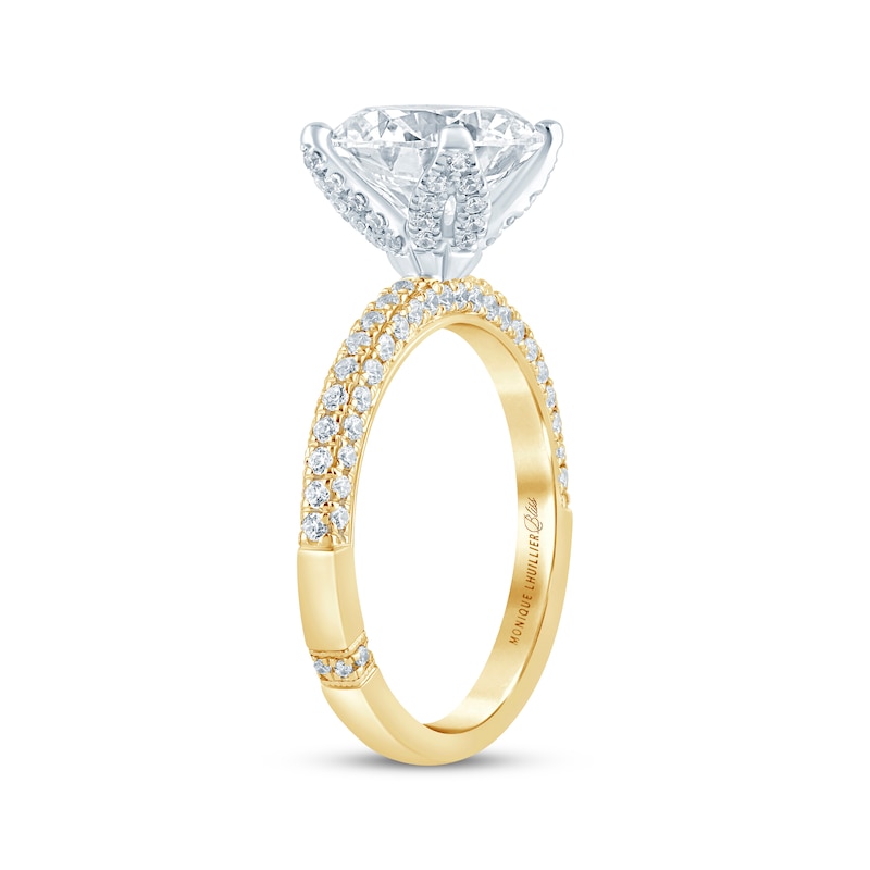 Monique Lhuillier Bliss Round-Cut Lab-Created Diamond Engagement Ring 3-5/8 ct tw 18K Two-Tone Gold