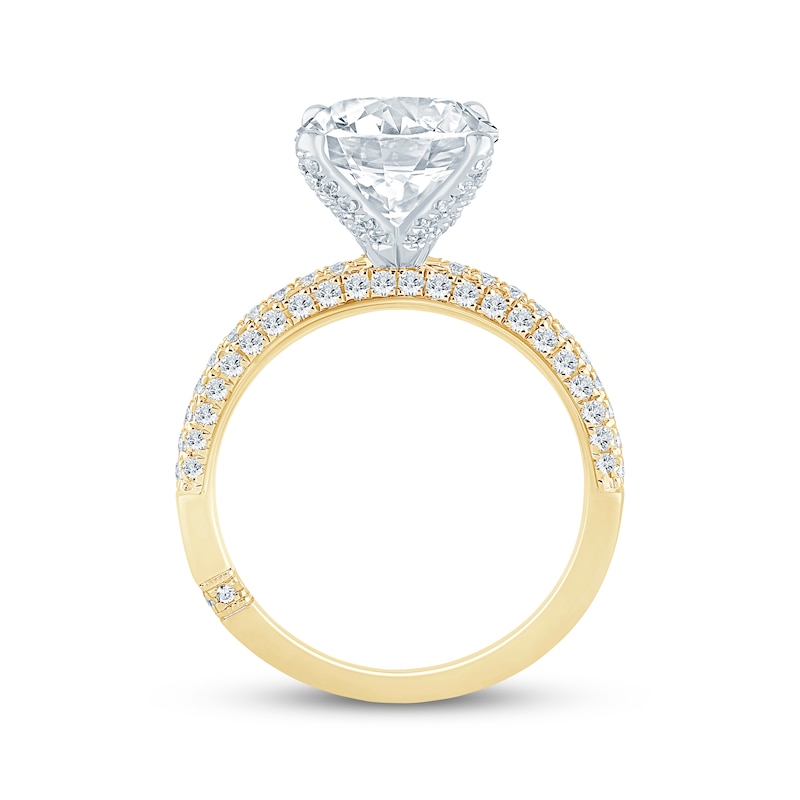 Monique Lhuillier Bliss Round-Cut Lab-Created Diamond Engagement Ring 3-5/8 ct tw 18K Two-Tone Gold