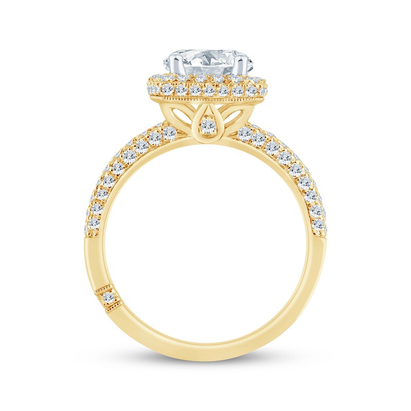 Main Image 3 of Monique Lhuillier Bliss Round-Cut Lab-Grown Diamond Engagement Ring 2-1/8 ct tw 18K Yellow Gold