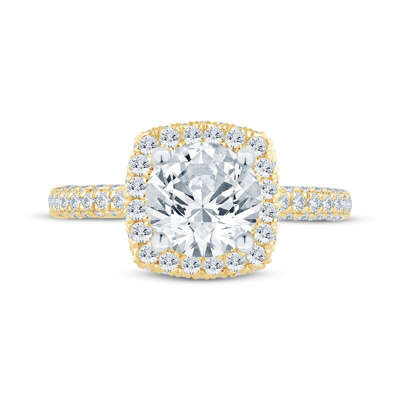 Monique Lhuillier Bliss Round-Cut Lab-Created Diamond Engagement Ring 2-1/8 ct tw 18K Yellow Gold