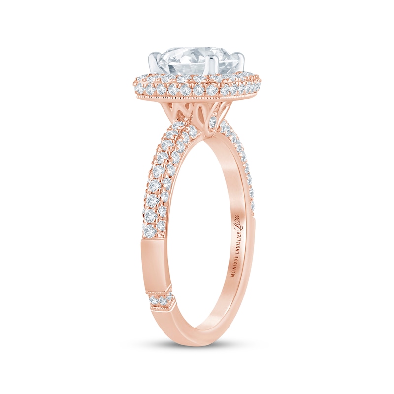 Monique Lhuillier Bliss Round-Cut Lab-Created Diamond Engagement Ring 2-1/8 ct tw 18K Rose Gold