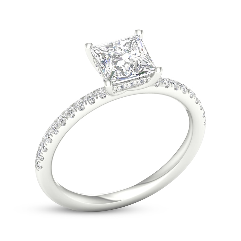 Main Image 2 of Lab-Grown Diamonds Princess-Cut Engagement Ring 1-3/4 ct tw 14K White Gold